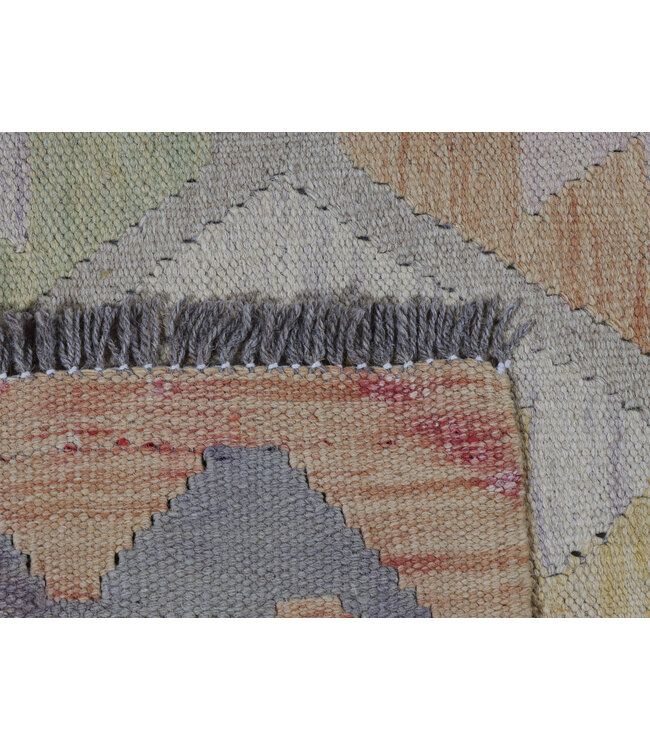 206x146 cm Handgeweven Traditionele Kelim Vloerkleed Wol Tapijt