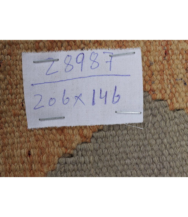 206x146 cm Handwoven Traditional Kelim Area Rug Wool Carpet