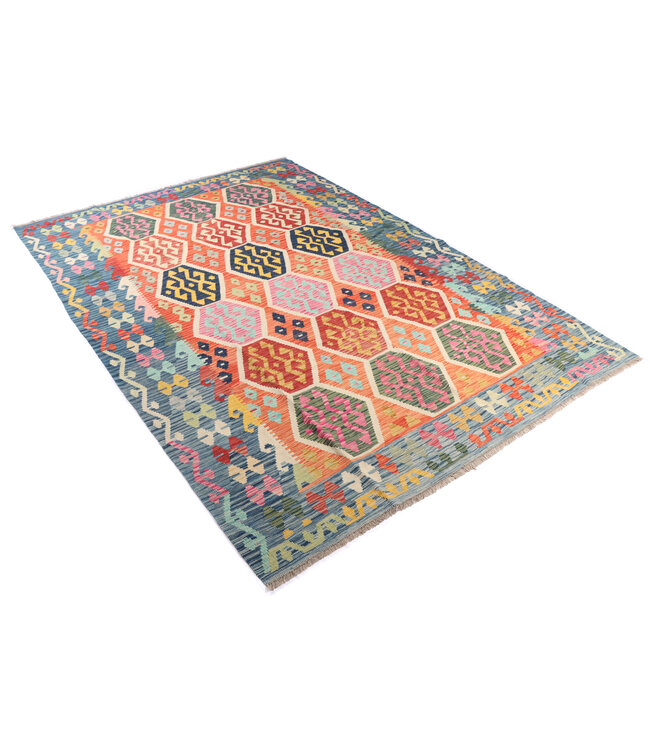 305x210 cm Handwoven Traditional Kelim Area Rug Wool Carpet