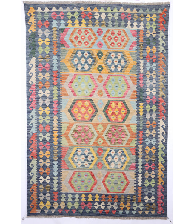256x176 cm Handwoven Traditional Kelim Area Rug Wool Carpet