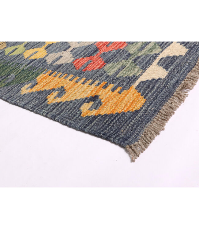 256x176 cm Handgeweven Traditionele Kelim Vloerkleed Wol Tapijt