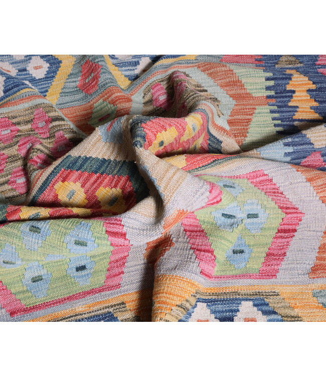 256x176 cm Handwoven Traditional Kelim Area Rug Wool Carpet