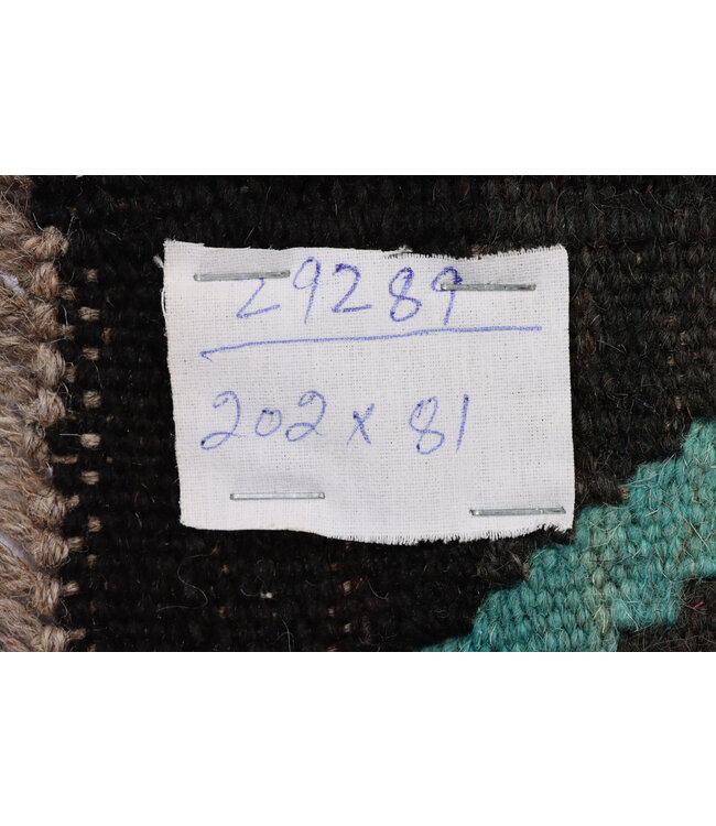 202x81 cm Handgewebter Kelim Läufer  Wollteppich