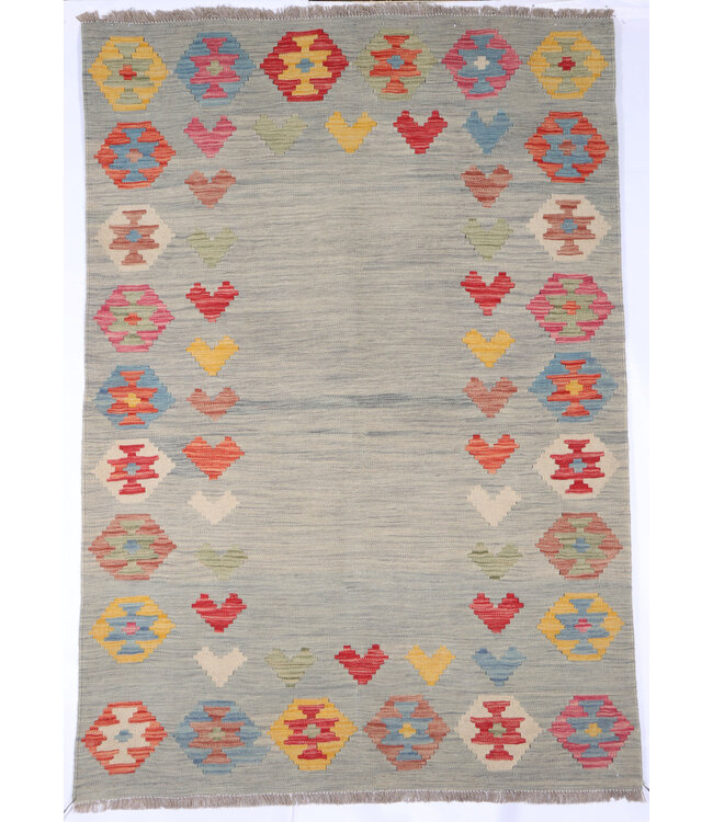177x123 cm Handwoven Traditional Kelim Area Rug Wool Carpet