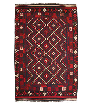 Kelimshop 312x198cm  Vintage Kelim teppich im alten Stil aus 100 % Wolle Maimana