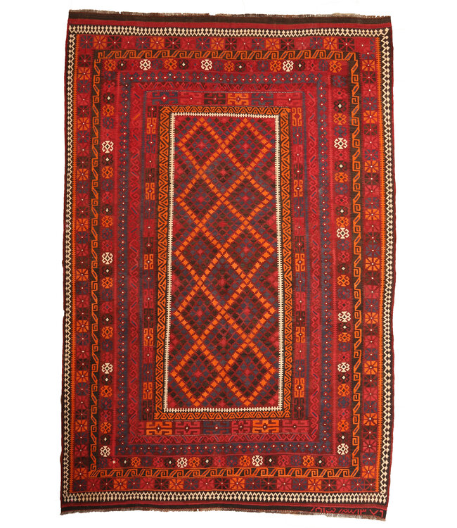 379x249cm Vintage Kelim Oude stijl 100% wollen Kelim Tapijt Maimana