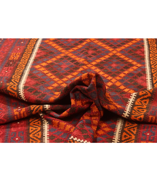 379x249cm Vintage Kelim teppich im alten Stil aus 100 % Wolle Maimana