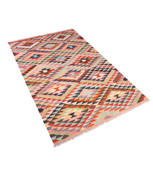 180x113 cm Handgewebter Traditioneller Kelim Teppich Woll