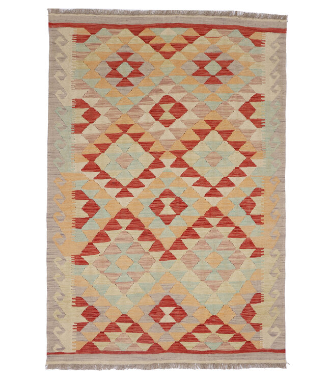 179x123 cm Handwoven Traditional Kelim Area Rug Wool Carpet