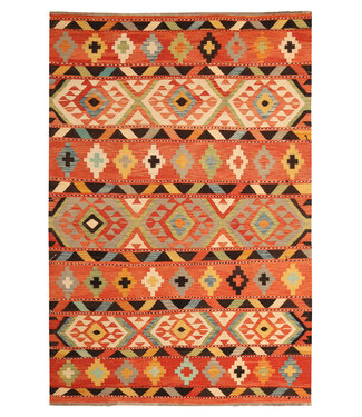 Kelimshop 294x195cm Handgewebter Traditioneller Kelim Teppich WolL