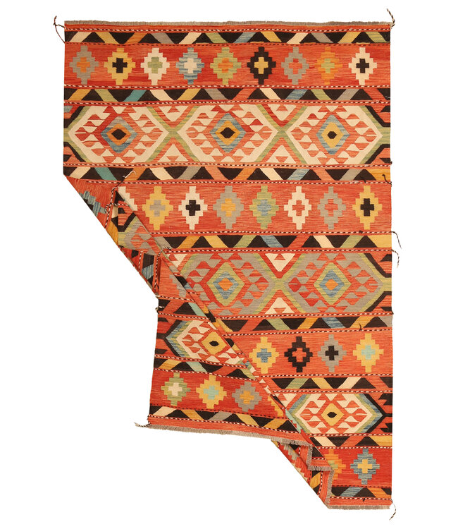294x195cm Handwoven Traditional Kelim Area Rug Wool Carpet