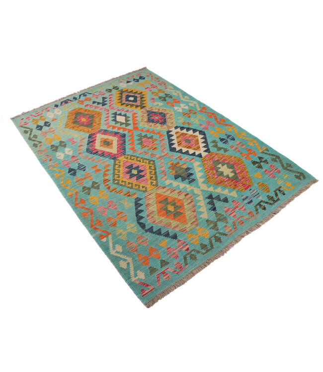 179x128 cm Handwoven Traditional Kelim Area Rug Wool Carpet