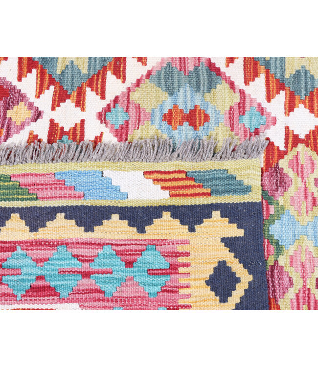 181x129 cm Handgeweven Traditionele Kelim Vloerkleed Wol Tapijt