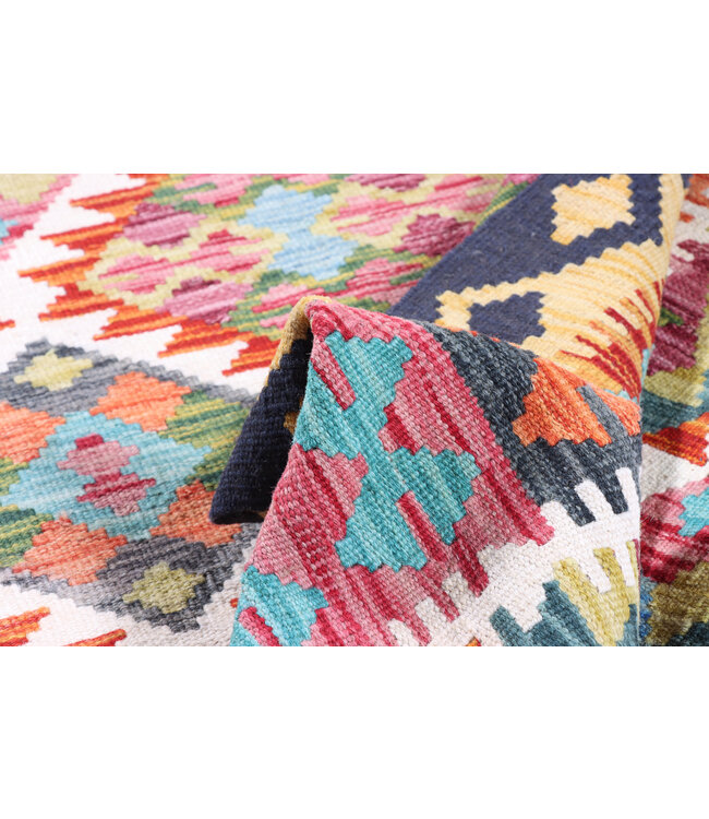 181x129 cm Handgewebter Traditioneller Kelim Teppich Woll