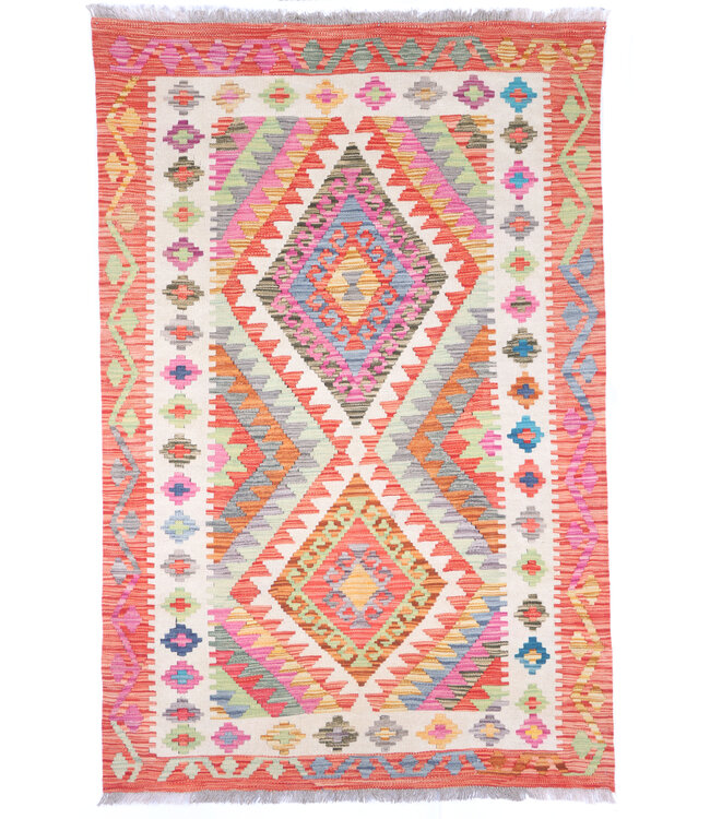 180x118 cm Handwoven Traditional Kelim Area Rug Wool Carpet