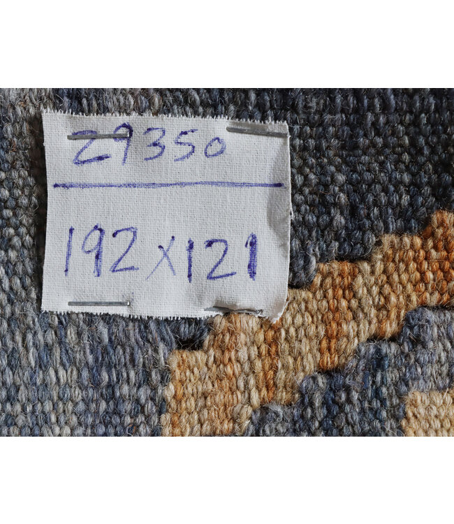192x121 cm Handwoven Traditional Kelim Area Rug Wool Carpet