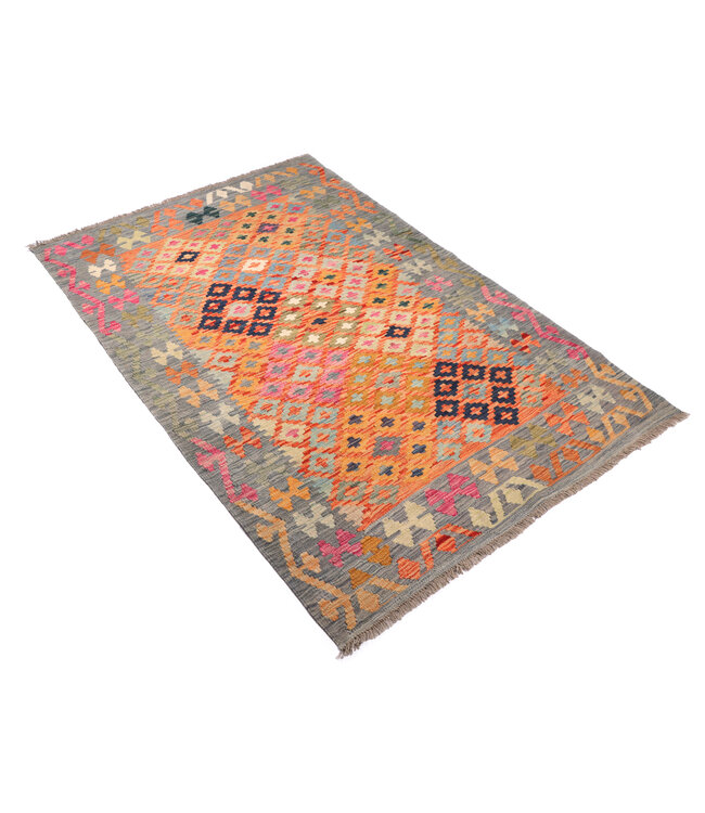 192x121 cm Handwoven Traditional Kelim Area Rug Wool Carpet