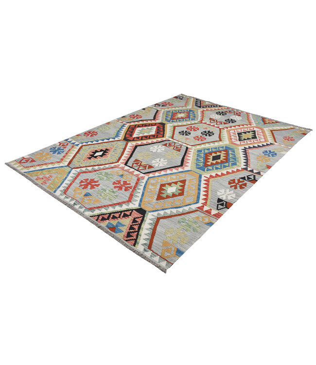 248x178 cm Handgewebter Traditioneller Kelim Teppich Woll