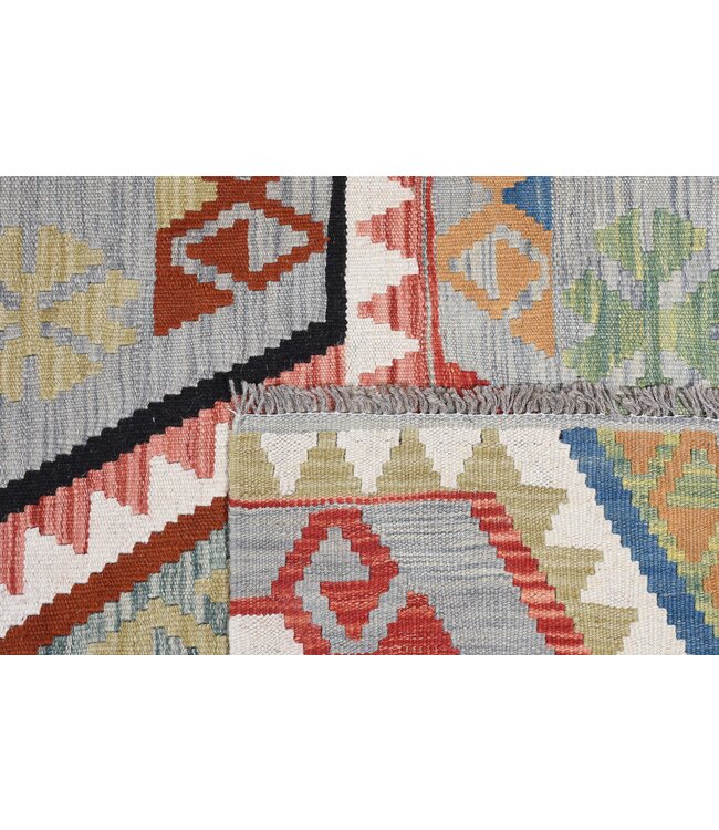 248x178 cm Handgeweven Traditionele Kelim Vloerkleed Wol Tapijt