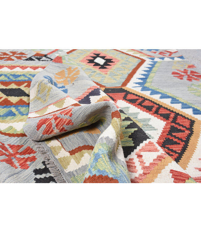 248x178 cm Handwoven Traditional Kelim Area Rug Wool Carpet