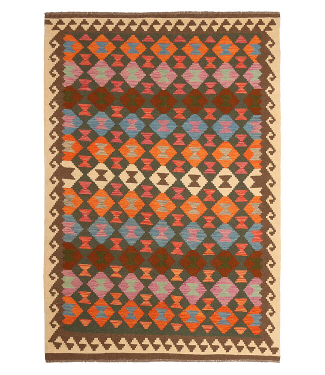 304x204cm Handgewebter Traditioneller Kelim Teppich Woll