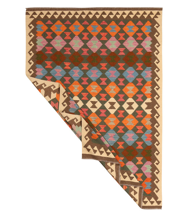 304x204cm Handgewebter Traditioneller Kelim Teppich Woll