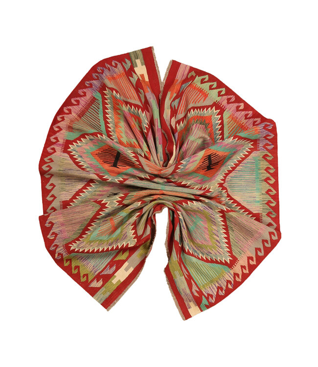 293x190cm Handgeweven Traditionele Kelim Vloerkleed Wol Tapijt