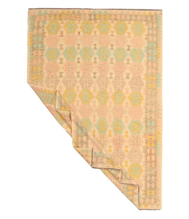 292x196cm Handgewebter Traditioneller Kelim Teppich Woll