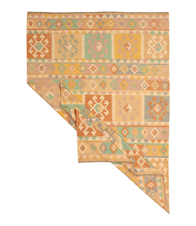 283x200cm Handwoven Traditional Kelim Area Rug Wool Carpet