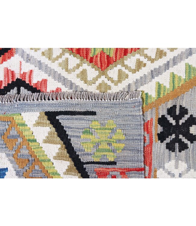 291x200 cm Handwoven Traditional Kelim Area Rug Wool Carpet