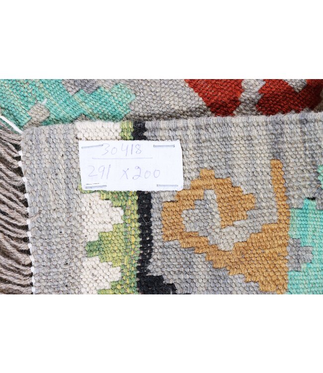 291x200 cm Handwoven Traditional Kelim Area Rug Wool Carpet