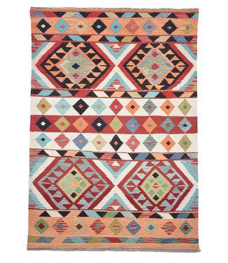 Kelimshop 242x174cm Handgewebter Traditioneller Kelim Teppich Woll