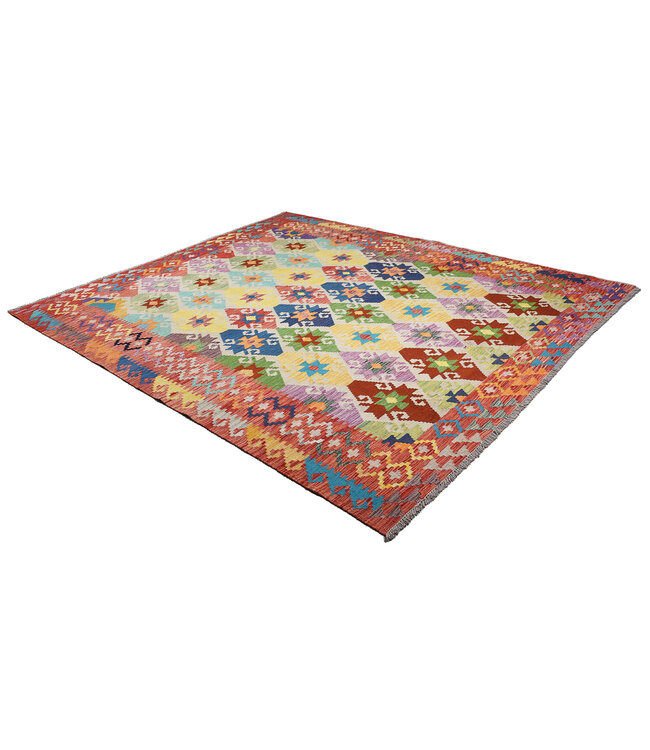 243x200 cm Handgewebter Traditioneller Kelim Teppich Woll