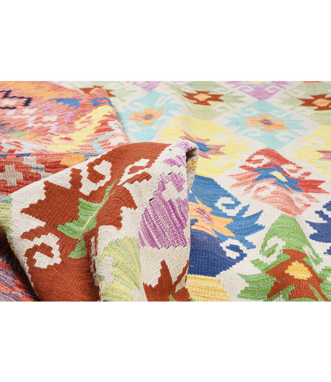 243x200 cm Handgewebter Traditioneller Kelim Teppich Woll