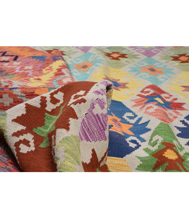 243x200 cm Handgewebter Traditioneller Kelim Teppich Woll