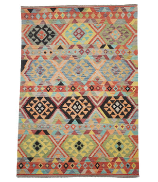 Kelimshop 244x174 cm Handgewebter Traditioneller Kelim Teppich Woll