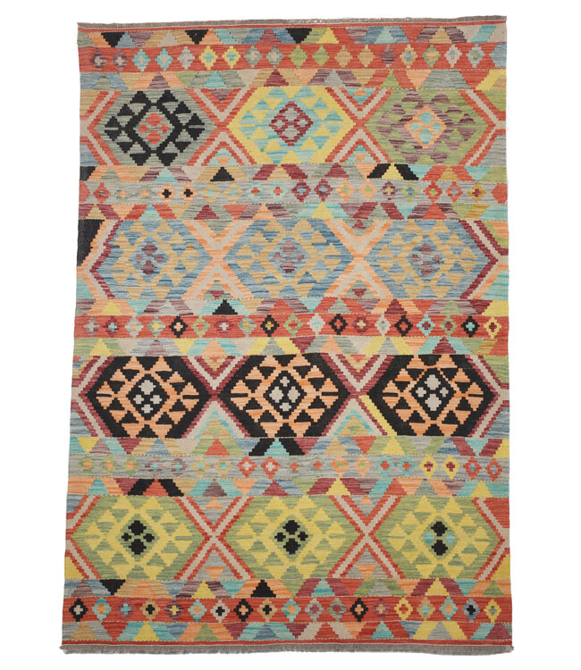 244x174 cm Handwoven Traditional Kelim Area Rug Wool Carpet