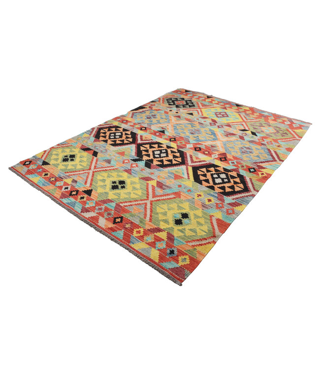 244x174 cm Handwoven Traditional Kelim Area Rug Wool Carpet