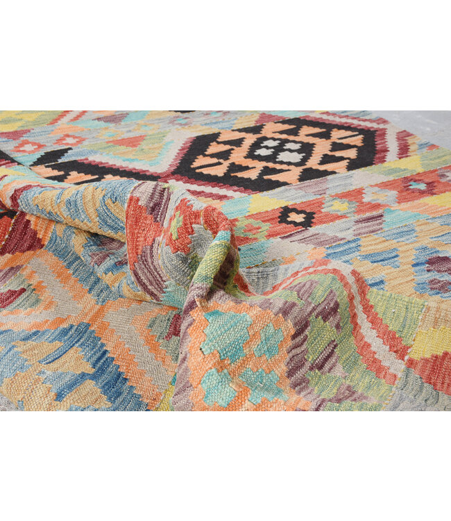 244x174 cm Handwoven Traditional Kelim Area Rug Wool Carpet