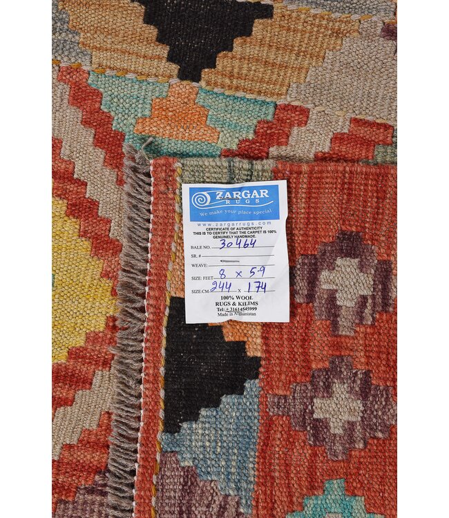 244x174 cm Handgewebter Traditioneller Kelim Teppich Woll