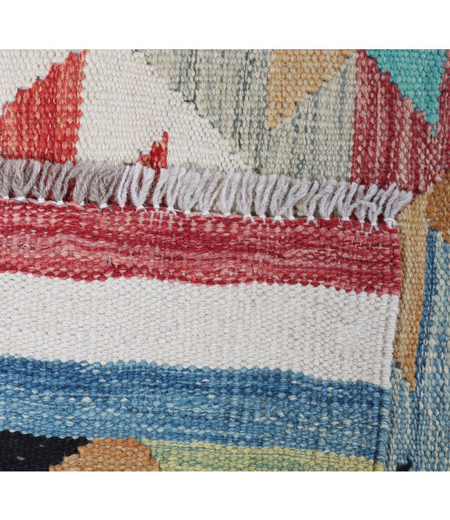 250x174 cm Handgeweven Traditionele Kelim Vloerkleed Wol Tapijt