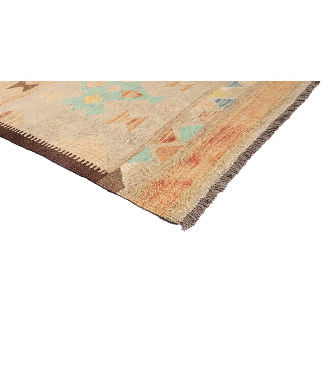 197x146 cm Handgeweven Traditionele Kelim Vloerkleed Wol Tapijt