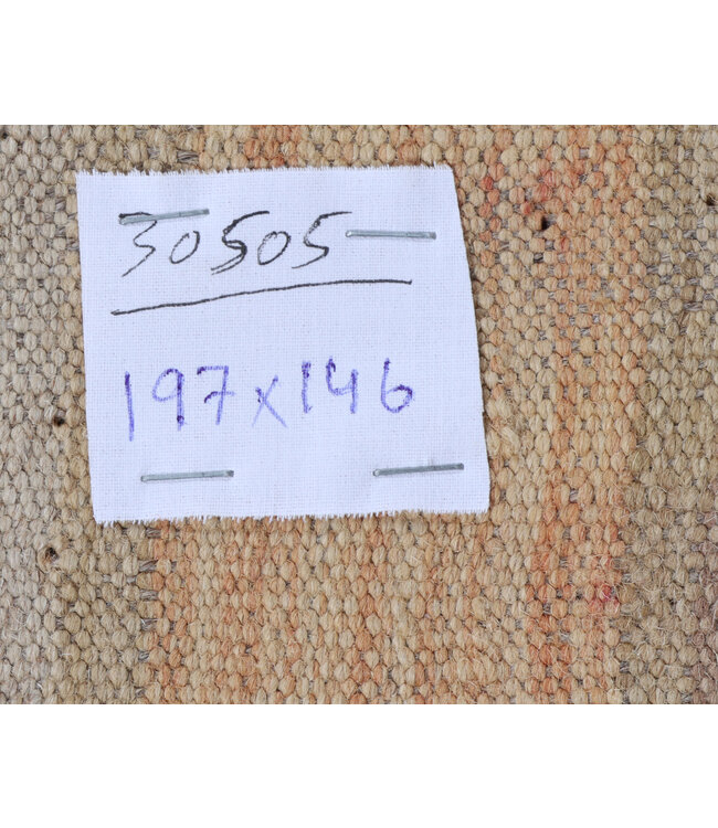 197x146 cm Handgeweven Traditionele Kelim Vloerkleed Wol Tapijt
