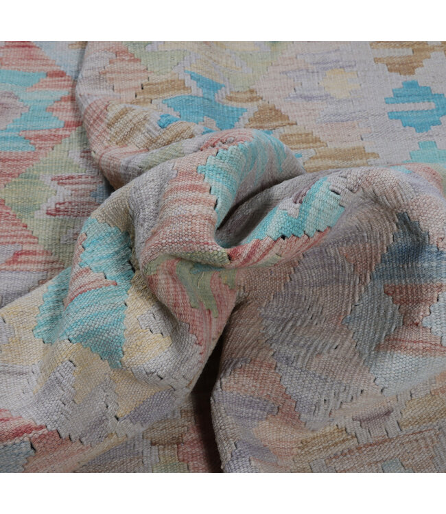 182x155 cm Handgewebter Traditioneller Kelim Teppich Woll