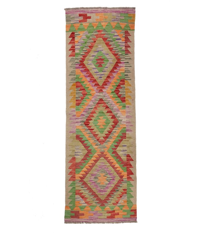 197x70  cm Handwoven Kelim Runner Wool Rug