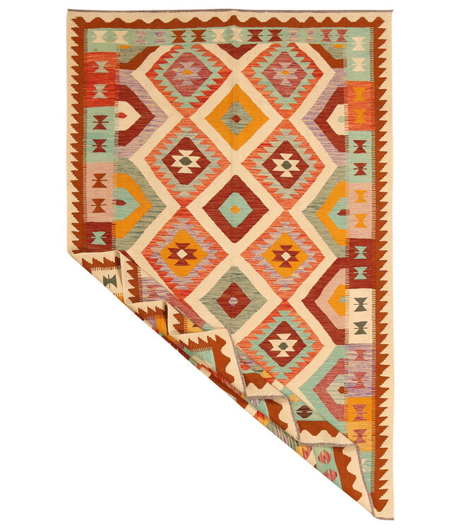 302x193cm Handwoven Traditional Kelim Area Rug Wool Carpet