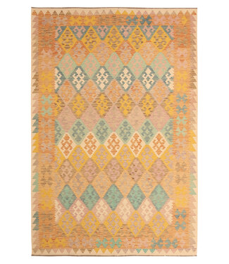 Kelimshop 295x198cm Handgewebter Traditioneller Kelim Teppich Woll