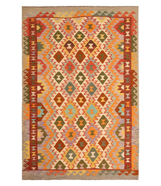 Kelimshop 302x202cm Handgewebter Traditioneller Kelim Teppich Woll