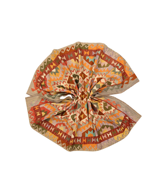 302x202cm Handgeweven Traditionele Kelim Vloerkleed Wol Tapijt