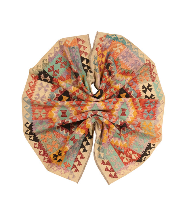 304x200cm Handgeweven Traditionele Kelim Vloerkleed Wol Tapijt